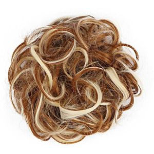 Chignon Knot Haar Stukken Krullend Haar Chouchou Extensions Blond Bruin Zwart Synthetische Chignon Haarstukje Pruiken Voor Vrouwen