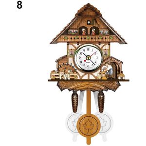 Antieke Houten Koekoek Wandklok Vogel Tijd Bell Swing Alarm Horloge Thuis Art Decor Thuis Dag Tijd Alarm 129X231X55 Mm Tb