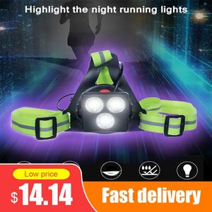 Usb Opladen Running Light Night Veiligheidswaarschuwing Licht Led Borst Lamp Outdoor Sport Zaklamp Jogging Fietsen Fiets Zaklamp