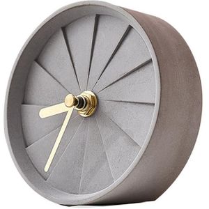 1 Pc Cement Klok Eenvoudige Ronde Turbine Nachtkastje Klok Moderne Mode Stille Klok Desktop Klok Home Decor