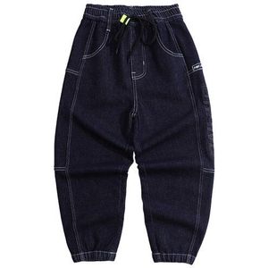 Jongens Jeans Wijde Pijpen Denim Broek Losse Straight Baggy Kinderen Jeans Streetwear Broek 6-14 Jaar Brief Afdrukken Casual broek