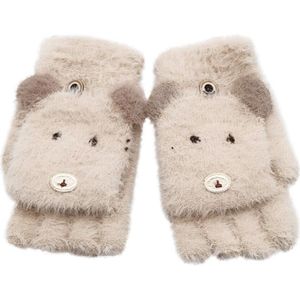 Sale1 Paar Kinderen Kids Winter Handschoenen Warme Gebreide Convertible Flip Top Vingerloze Wanten Handschoenen Mode Wanten
