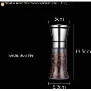 Rvs Pepermolen Handleiding Glas Slijpen Zwarte Peper Machine Peper Zout Koffie Cruet Keuken Gereedschap Accessoires