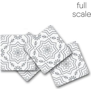 CATCHART - Tegel Sticker - Grijs - Zelfklevende Keramische Vinyl Tegels - 10Pcs