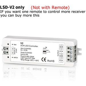 LED Dimmer CCT Schakelaar 12 V 24 V 10A 2CH 2.4G WW CW Dual Kleur LED Strip Licht RF draadloze Afstandsbediening 12 Volt Controller