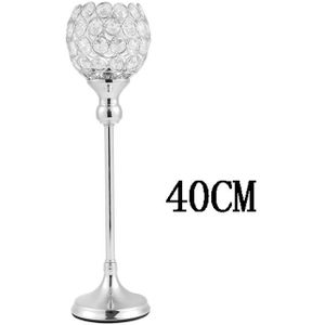 1Pcs Crystal Theelichtje Kandelaars Eettafel Centerpieces Metalen Kandelaars Stand Bruiloft Kerstmis Halloween Decoratie