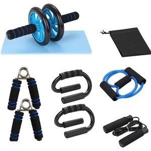 Gym Fitness Apparatuur Spier Trainer Wiel Roller Kit Abdominale Roller Push Up Bar Springtouw Workout Crossfit Sport Home Gym