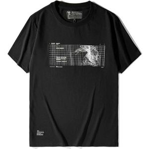 Croxx Techwear Mannen Grafische Katoenen T-shirt 'Error Warning' Hip Hop Punk Mode Streetwear