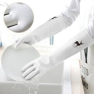 Transparante Keuken Afwassen Schoonmaak Handschoenen Latex Antislip Slijtvaste Huishouden Gereedschap Waterdichte Lange Mouwen