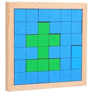 1 Set Van Houten Verscheidenheid Puzzel Tetris Pas Game Kleuterschool Onderwijs Verlichting Educatief Speelgoed 2-6 Jaar Oud