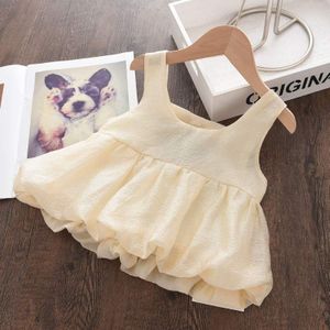 Keelorn Zomer Baby Meisjes Vest Zomer Kinderen Sling Effen Kleur Hollow Out T-shirt Kids Baby Ruches Top Kleding
