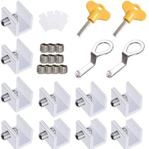 10Pcs Verstelbare Schuifraam Sloten Stop Aluminium Deur Frame Security Lo E7CB