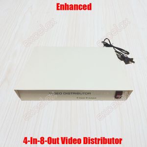 AC220V 4 In 8 Out Composiet BNC Connector Video Distributeur 4-8CH Video Splitter Signaal Gain Versterker voor Cctv-systeem