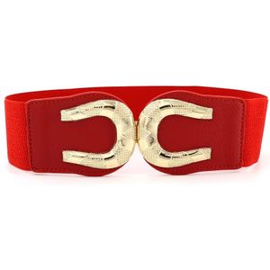 Vrouwen Wilde Decoratieve Taille Europese En Amerikaanse Stijl Elastische Tailleband Vrouwelijke Brede U Gesp Elastische Elastische Riem Accessoires