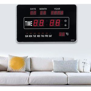 Eeuwigdurende Kalender Digitale Klok Multi Led Kalender Wandklok Met Real-Time Temperatuur Groot Scherm Voor Thuis Woonkamer Decor