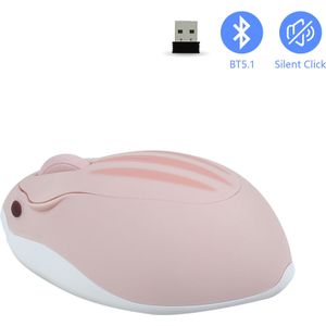 2.4G Bluetooth Muis 3D Mini Hamster Leuke Muis Roze USB Optische Computer Mause 1600 DPI Game Ergonomische Muizen voor Laptop Kid