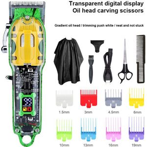 Professionele Tondeuse Huishouden Oplaadbare Scheerapparaat Elektrische Push Volledige Transparante Elektrische Tondeuse Kapsalon Scheerapparaat