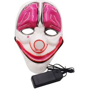 Halloween Masker Led Light Up Enge Clown Draad Masker Voor Festival Party Cosplay Kostuum Maskerade Lbv