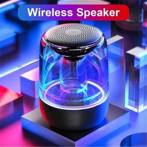 Enkele Hifi Bluetooth 5.0 Tws Draadloze Stereo Speaker Mp3 Speler Bass Subwoofer Transparante Breathing Led Licht