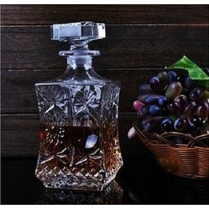 1 PC Gegraveerd Taille Shape Crystal Whisky Wijn Fles Drank Jug Container Rode Wijn Decanter Beluchting Party Bar Set JR 1091