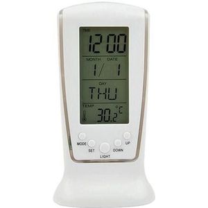 Elektronische Kalender Thermometer 4RF LED Digitale Wekker met Blauwe Achtergrondverlichting