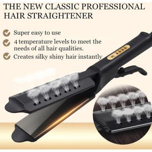 Professionele Haar stoom Stijltang pro Keramische Ionische Flat Iron Stijltang Voor Vrouwen stoomboot ijzer D30829