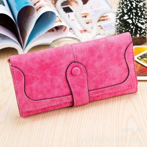 Faux Suede Lange Wallet Vrouwen Matte Lederen Dame Portemonnee Vrouwelijke Portemonnee Kaarthouder Clutch Carteras