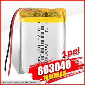 3.7V 1000Mah 803040 Lithium Polymeer Li-Po Ion Oplaadbare Batterij Voor MP4 MP5 Gps Psp Mobiele Pocket pc E-Boeken Bluetooth