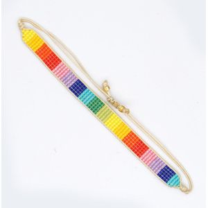 Go2boho Boho Armband Voor Vrouwen Miyuki Armbanden Voor Meisjes Sieraden Handgemaakte Vriendschap Emaille Tegel Sieraden Regenboog Pulseras