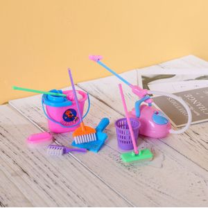 9 stks/set Classic Childhood Fun Novel Speelhuis Speelgoed Cleaning Kit Pretend Play Speelgoed Voor Kinderen Populaire Housekeeping Speelgoed