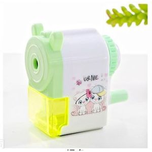 Koreaanse Stijl Hand Crank Mechanische Accessoire Puntenslijper Creatieve Student Cartoon Print Puntenslijper Voor Kinderen School Aanbod