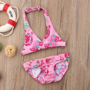 Meihuida Nieuw Zomer Zwemmen Strand Badmode Peuter Kids Baby Meisje Bloemen Gedrukt Bikini Set Badpak Badpak