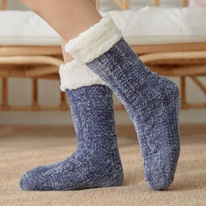 Vrouwen Sokken Winter Warm Thicken Soft Sleep Sokken Kamer Vloer Indoor Fleece Thermische Sweets Chenille Tapijt Wolen Slipper Sokken