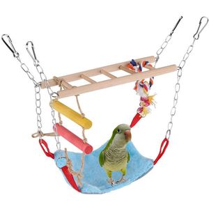 Vogel Hout Klim Ladder Warm Hangmat Opknoping Bed voor Parrot Budgie Parkiet Valkparkiet Conure Van Lovebird Cage Perch