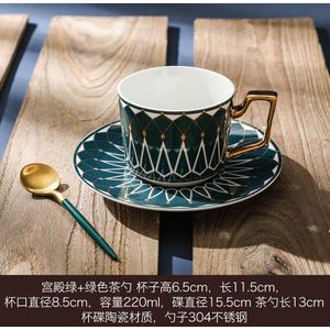 Gestreepte Koffiekopje Bone China Luxe Europese Goud Handvat Kop En Schotel Set Koninklijke Vergulde Fincan Gebruiksvoorwerp cup AC50BD