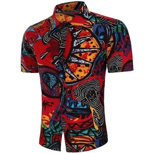 Heren Korte Mouw Hawaiian Shirt Zomer Casual Bloemen Shirts Voor Mannen Maat M-4XL DC01