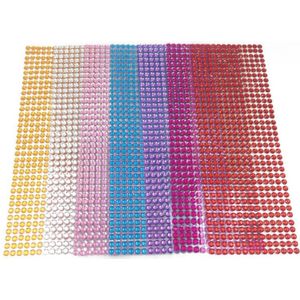 6mm Crystal Rhinestone Zelfklevende Stickers Mobiele Telefoon Auto Decor DIY Craft Decals Gems Craft Supplies Scrapbooking Stickers