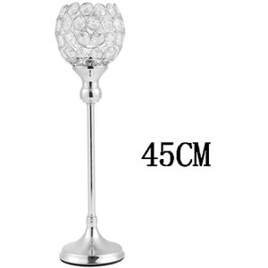 1Pcs Crystal Theelichtje Kandelaars Eettafel Centerpieces Metalen Kandelaars Stand Bruiloft Kerstmis Halloween Decoratie