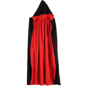 Vampier Mantel Cape Stand-Up Kraag Cap Rood Zwart Omkeerbaar Voor Halloween Kostuum Thema Party Cosplay Mannen Vrouwen