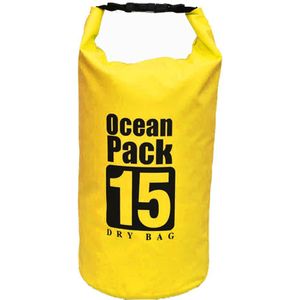 PVC Waterdichte Dry Bag Zwemmen Bag Sack Oceaan Pack Drijvende Varen Kajakken Camping 15L Duiken Bag HX0603