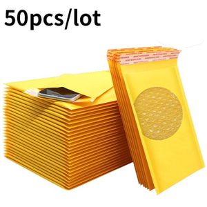 50Pcs Bubble Mailer Kraftpapier Bubble Enveloppen Tassen Mailers Padded Envelop Met Bubble Mailing Tas Sh