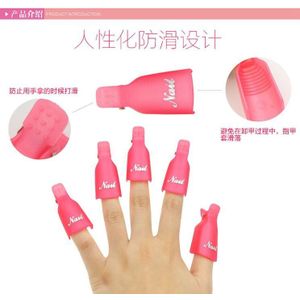 10 st roze/zwart/orange/wit/paars/groen/rood plastic nail art losweken cap clip uv gel polish gel nagellak remover wrap tool