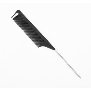 1Pcs 220X28X4Mm Zwart Fijne Tand Metalen Pin Anti-Statische Haar Stijl Rat staart Kam Kappers Hair Styling Tool Voor Schoonheid