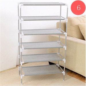 2/3/4/5/6 Tiers Niet-geweven Stof Stofdicht Schoenenrek Organizer Cover Kast Plank schoenenkast Diy Schoenen Opslag Plank