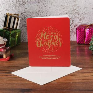 5 stuks Jaar Vrolijk Kerstfeest Kaarten met Envelop Bronzing Wenskaart Postkaart Verjaardag Brief Envelop Card