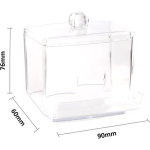 Acryl Wattenschijfje Container Ronde Storage Case Make Organizer Wattenstaafjes Opbergdoos Cosmetica Wattenstaafje Houder Twee-Layer