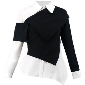 Xitao Onregelmatige Hit Kleur Blouse Mode Vrouwen Lente Volledige Mouw Elegante Kleine Verse Tweedelige Set Shirt GCC3342