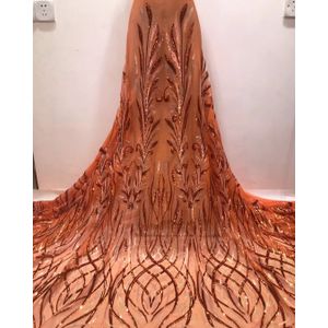 Pgc Groene Afrikaanse Kant Stof Zware Sequines Franse Mesh Kant Stof Voor Wedding Party Jurk Naaien LY101-10