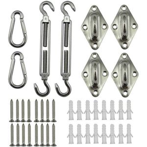 Vierhoek Zon Shade Sail Rvs Hardware Cap Boot Kit Canvas Fastener Tent Zilver Snap Marine Sockets Installatio Y7D9