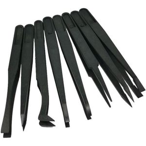 8 Stks/set Antistatische Carbon Fiber Elektronische Pincet Kit Esd Plastic Pincet Pcb Reparatie Handgereedschap